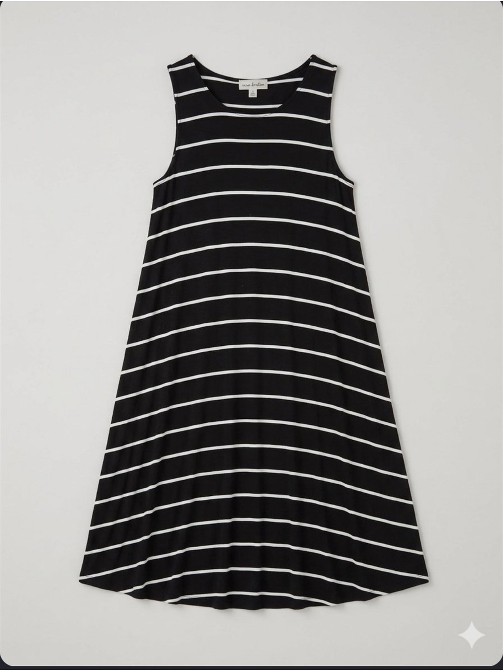 Nine Britton Black & White Stripe Sleeveless Swing Dress